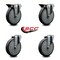 Service Caster 6'' Thermo Rubber Wheel Swivel Bolt Hole Caster Set with 2 Posi Lock Brakes, 4PK SCC-BH20S614-TPRB-PLB-2-S-2 - alternate 6